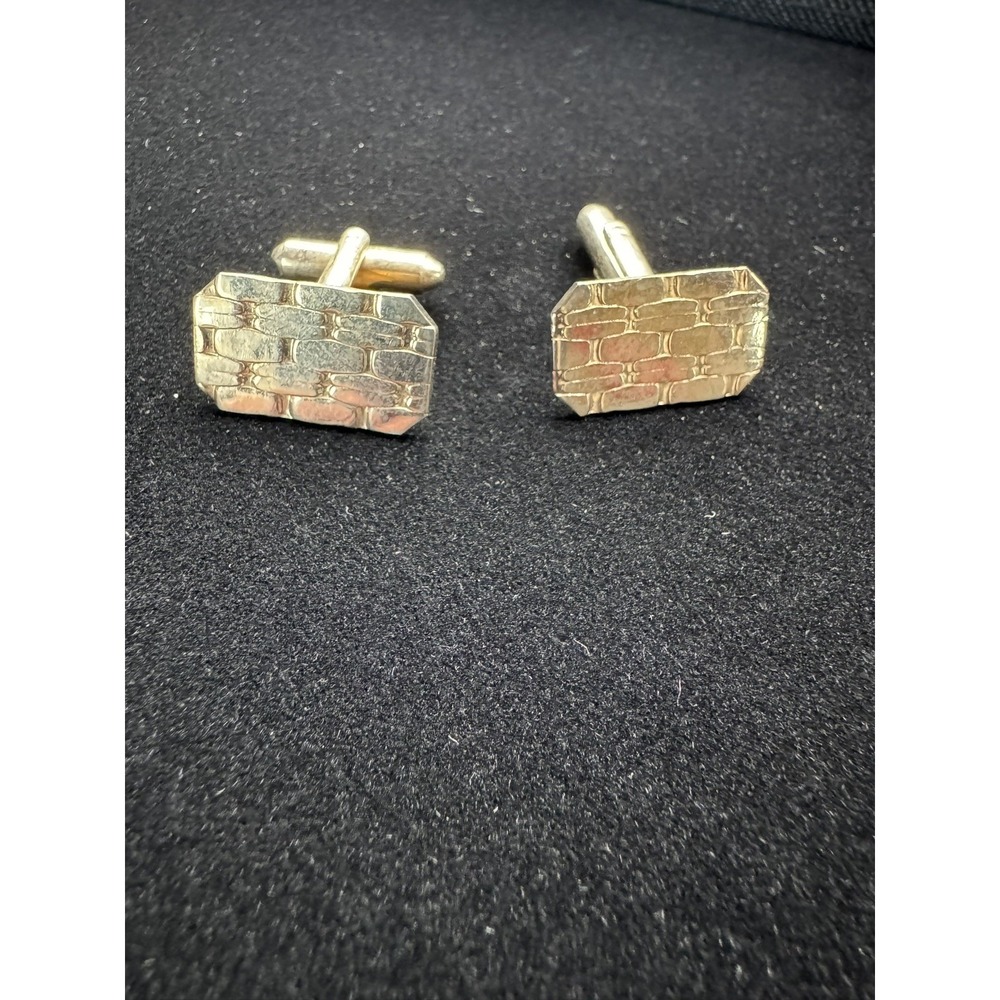 Vintage Gold-tone brickwork or basketweave cufflinks